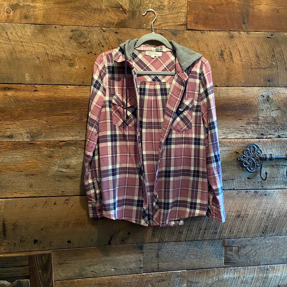 Hooded flannel shirt